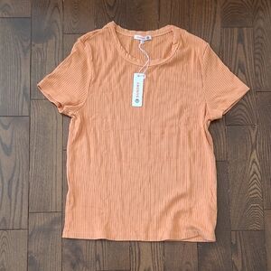 NWT Sundry Orange Ribbed Short Sleeve T-Shirt Size 3 (Medium)
